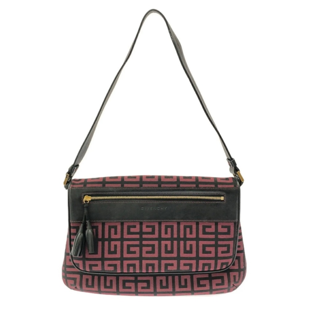 GIVENCHY Monogram Shoulder Handbag in Burgundy/Black